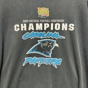 NFL Carolina Panthers T-Shirt 2003 NFC Champions Mens XL Black Vintage